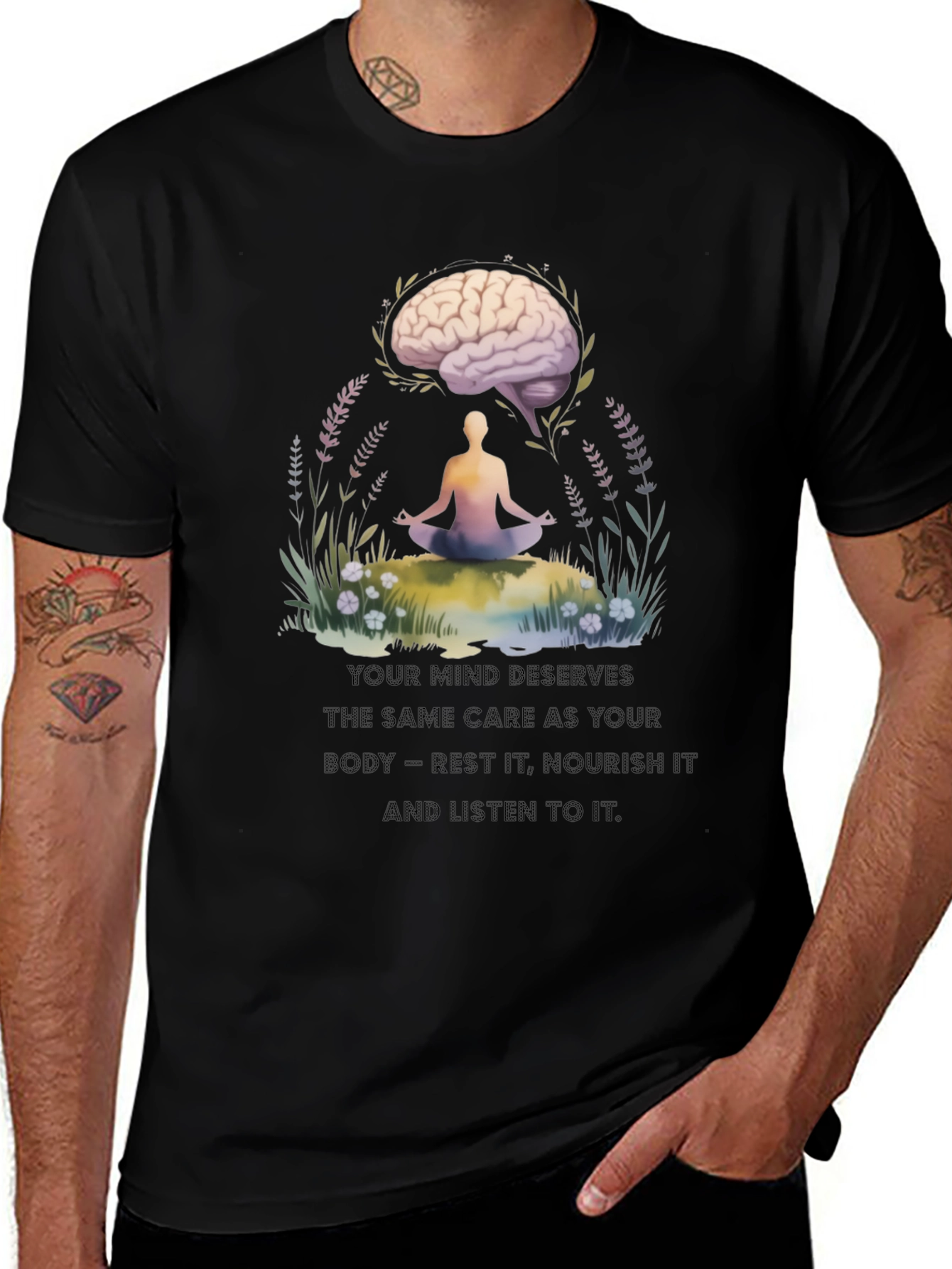 Mind Care T-Shirt - Brain Meditation Tee