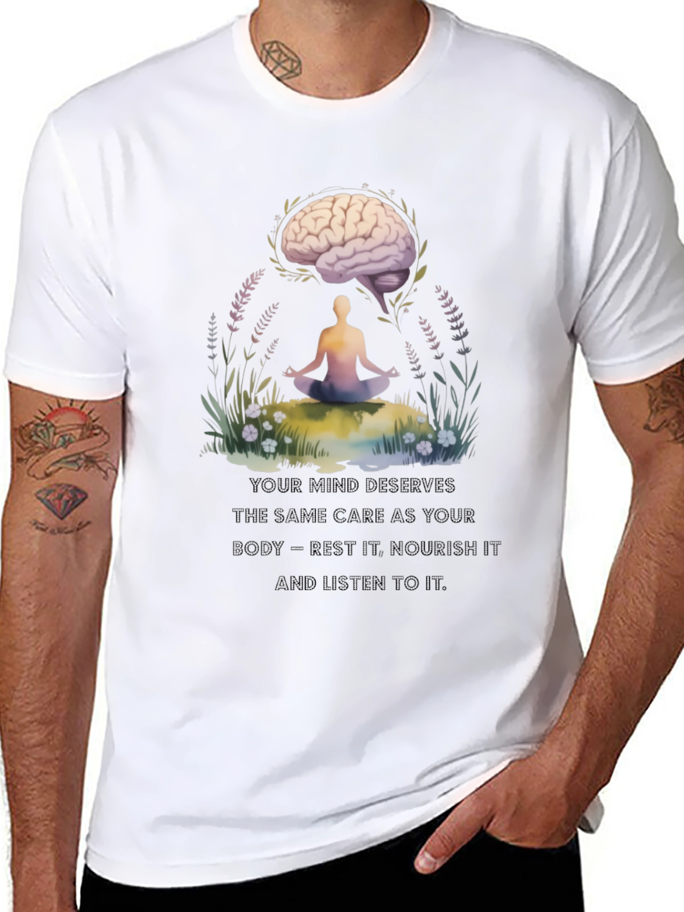 Mind Care T-Shirt - Brain Meditation Tee