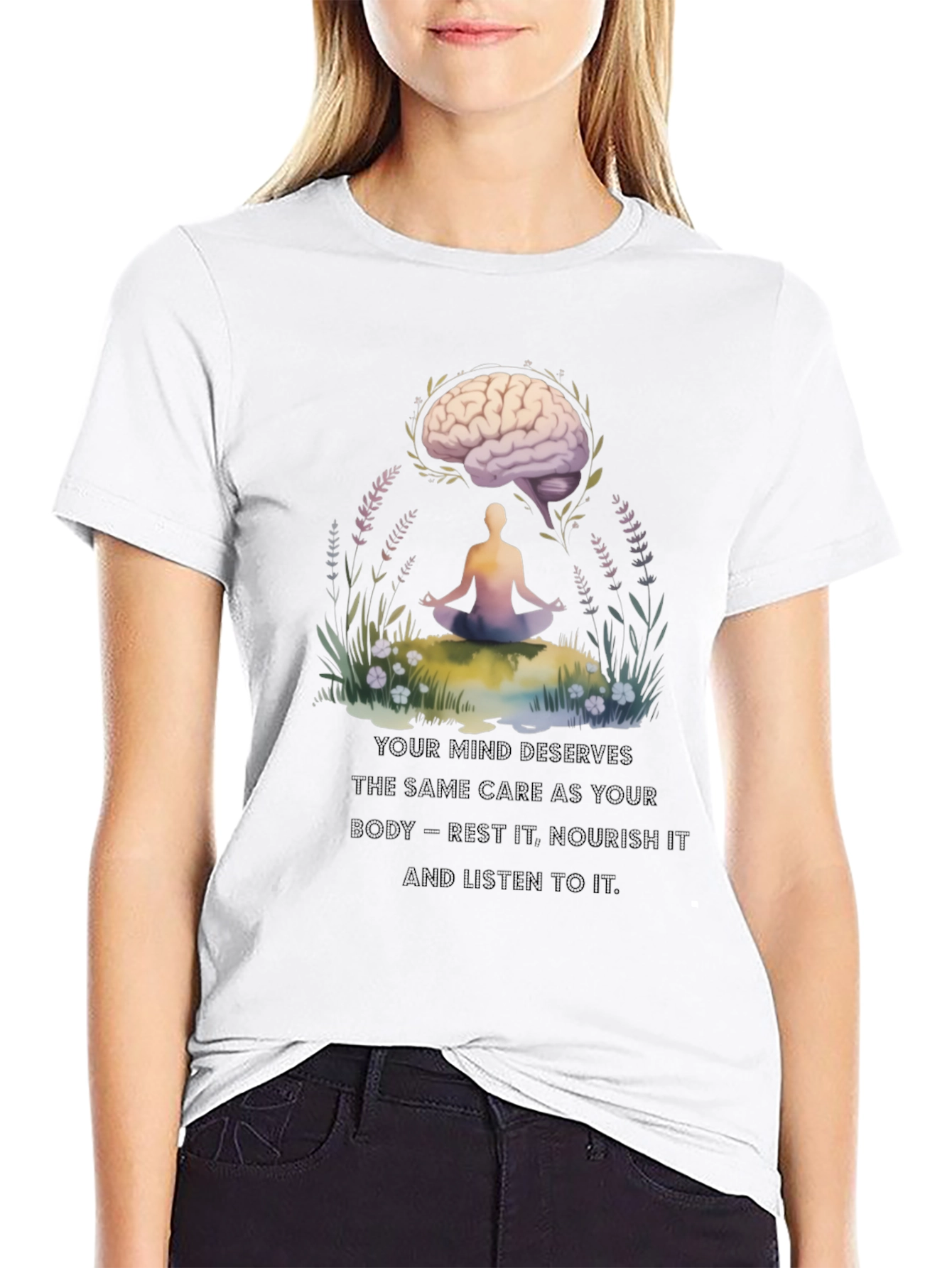 Mind Care T-Shirt - Brain Meditation Tee
