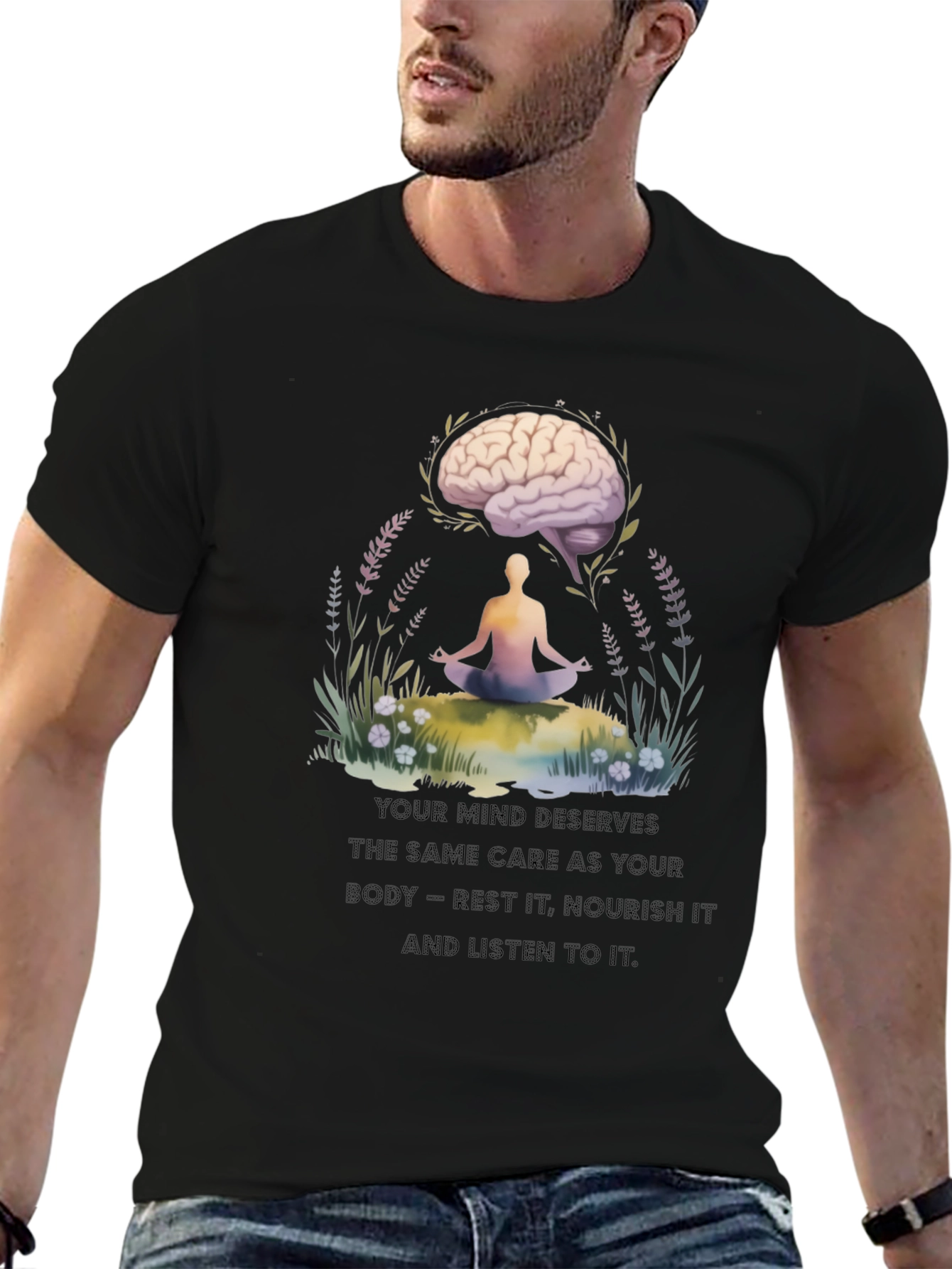 Mind Care T-Shirt - Brain Meditation Tee
