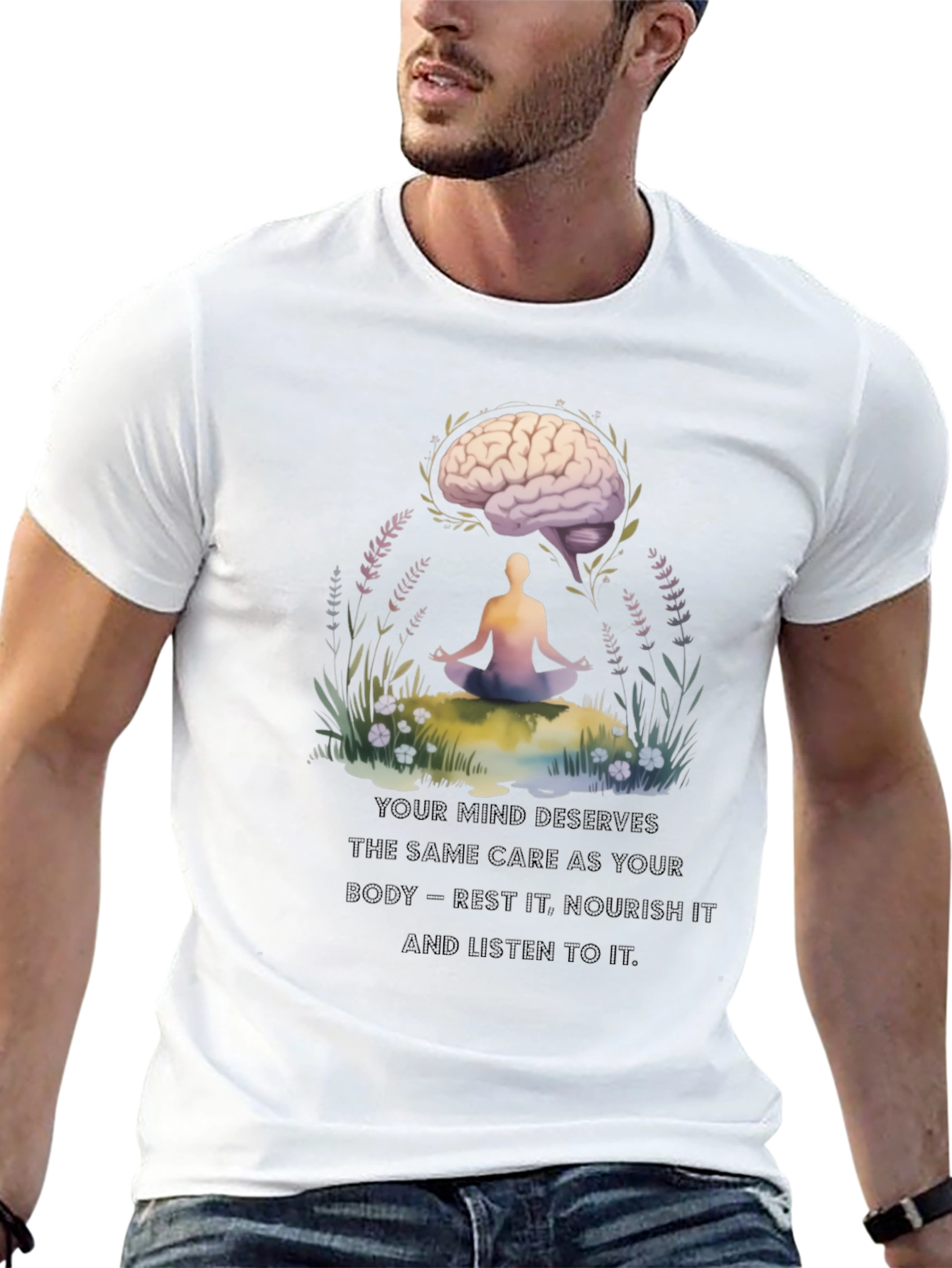 Mind Care T-Shirt - Brain Meditation Tee