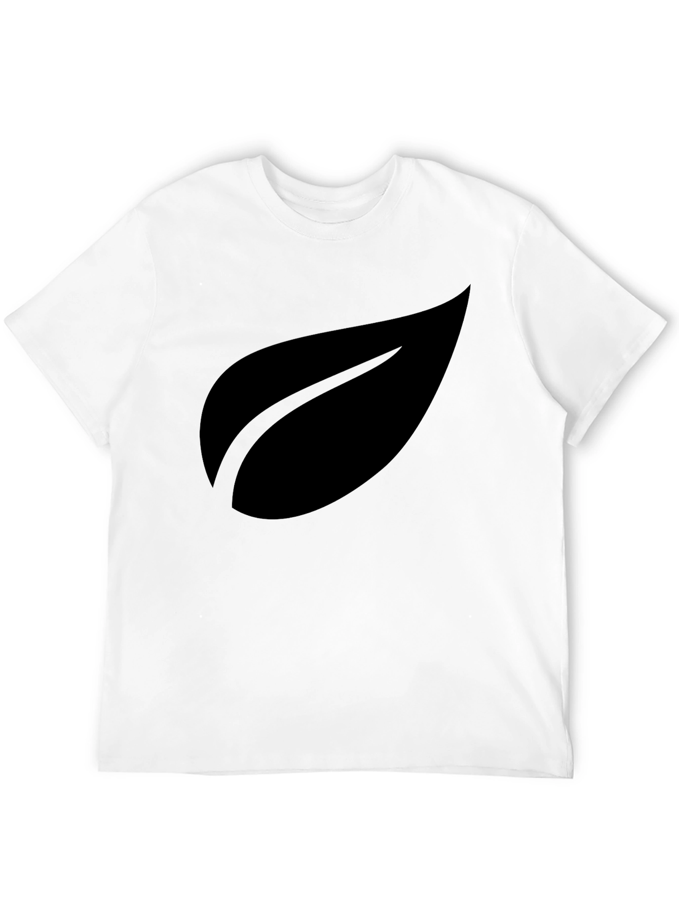 Stylish Black Leaf Graphic T-Shirt