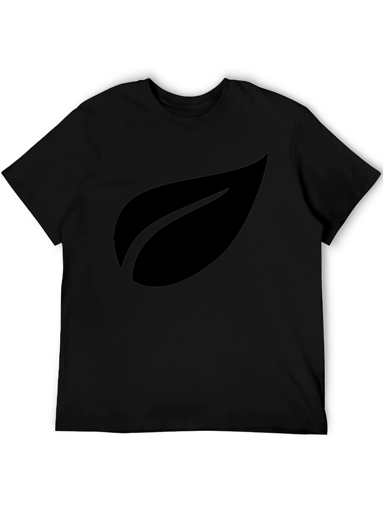 Stylish Black Leaf Graphic T-Shirt