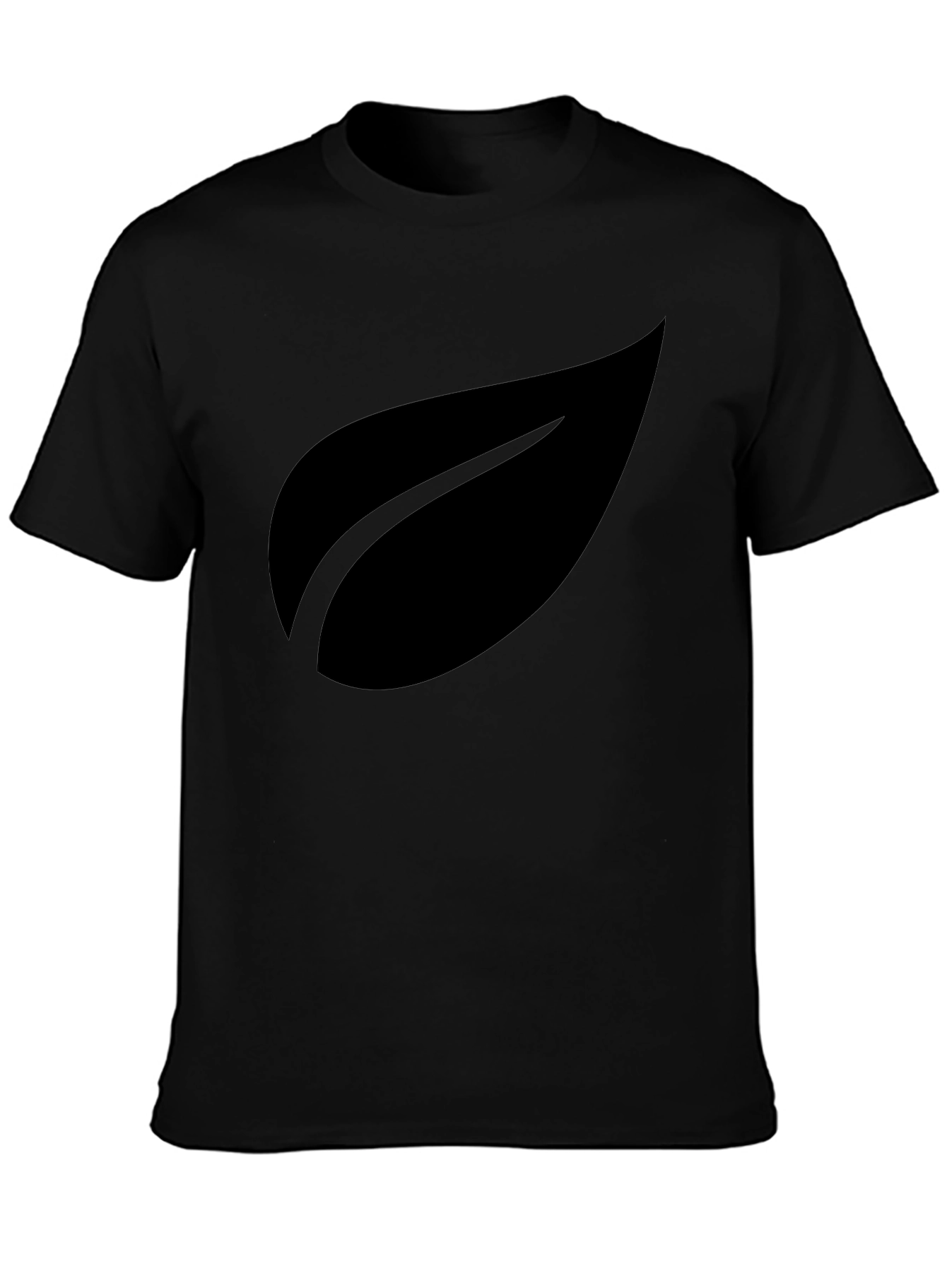 Stylish Black Leaf Graphic T-Shirt
