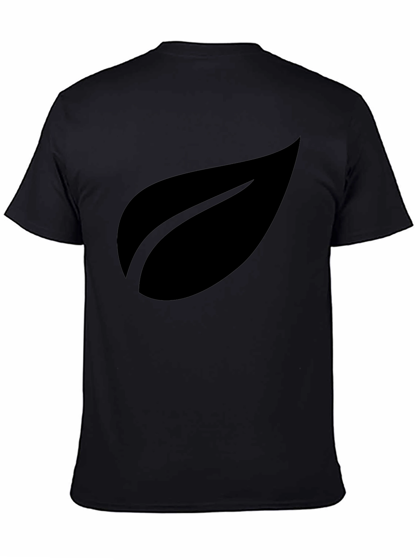 Stylish Black Leaf Graphic T-Shirt