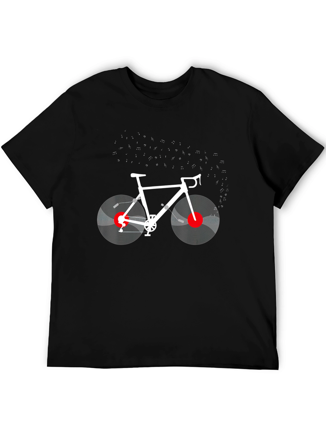 Music Cycling T-Shirt: Vinyl Bike Design