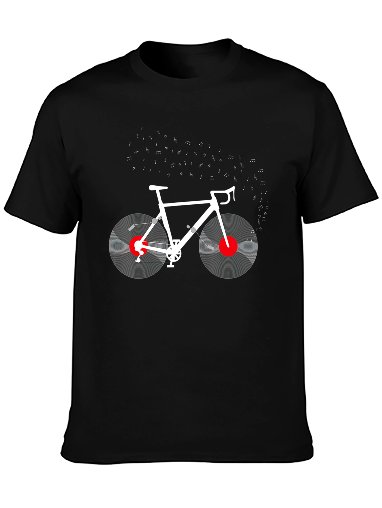 Music Cycling T-Shirt: Vinyl Bike Design