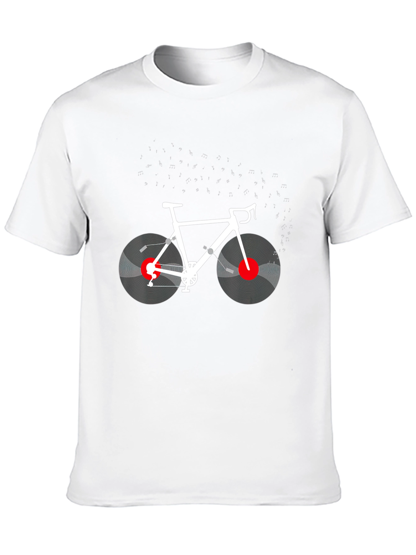 Music Cycling T-Shirt: Vinyl Bike Design