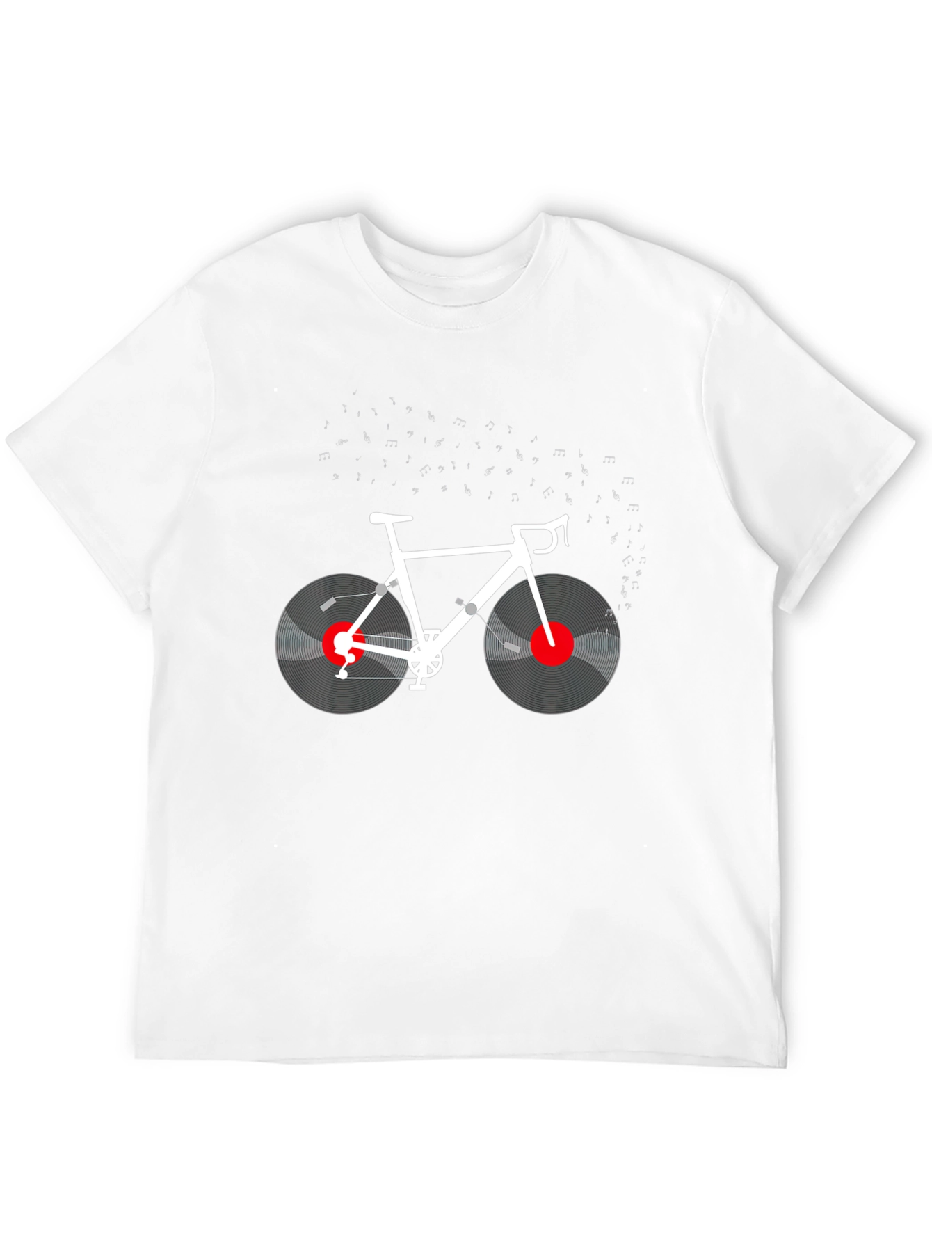 Music Cycling T-Shirt: Vinyl Bike Design