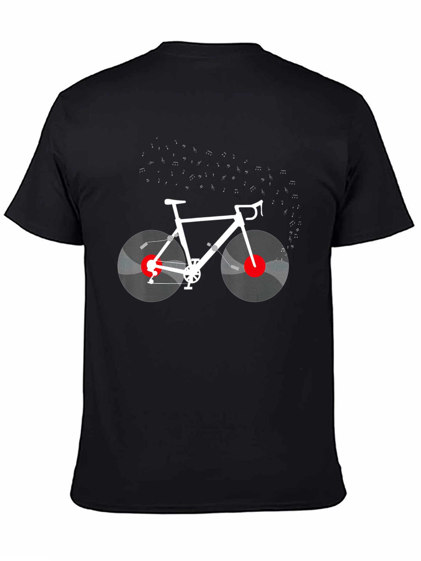 Music Cycling T-Shirt: Vinyl Bike Design
