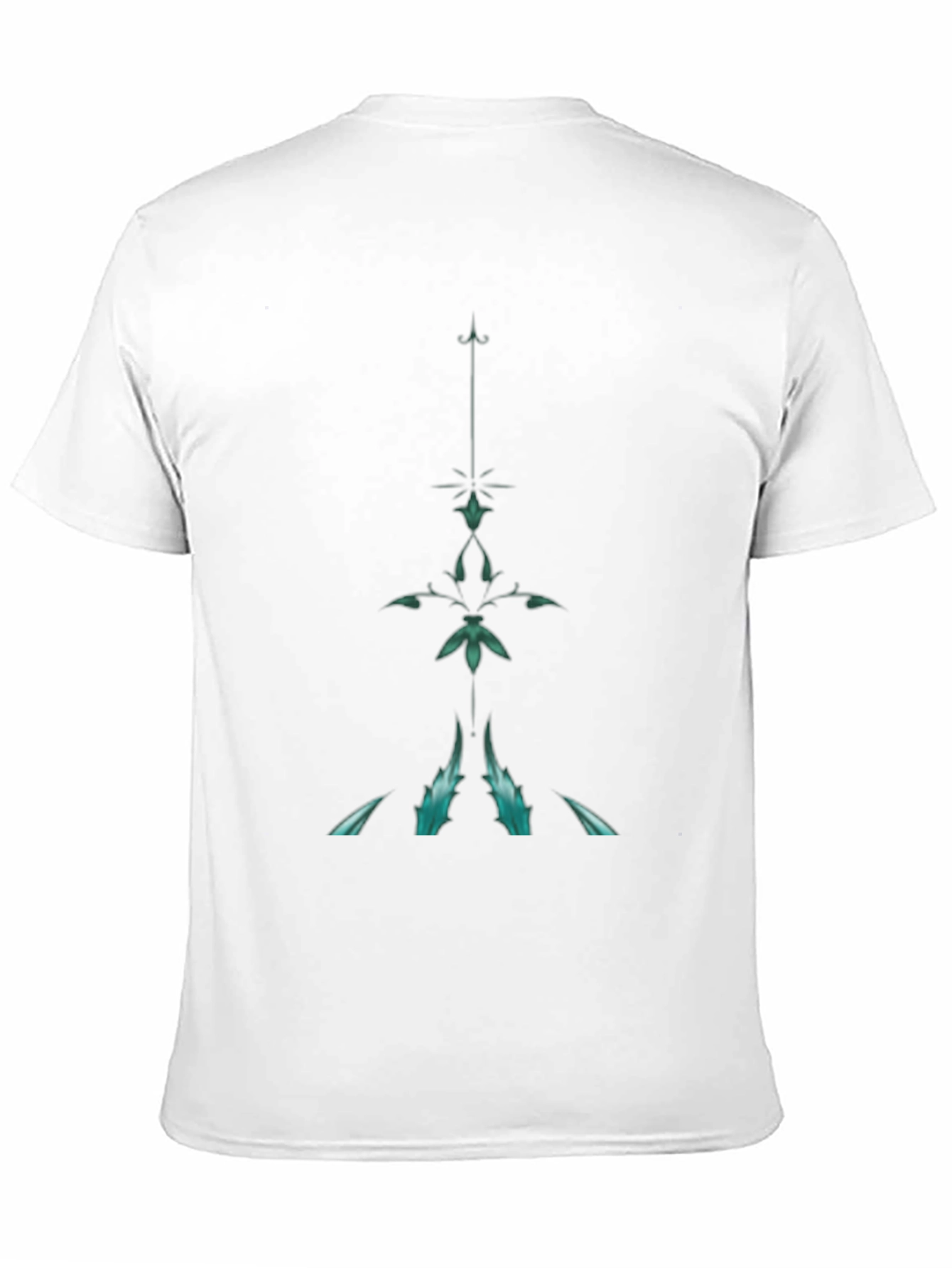 Mens Black T-Shirt with Abstract Teal Design