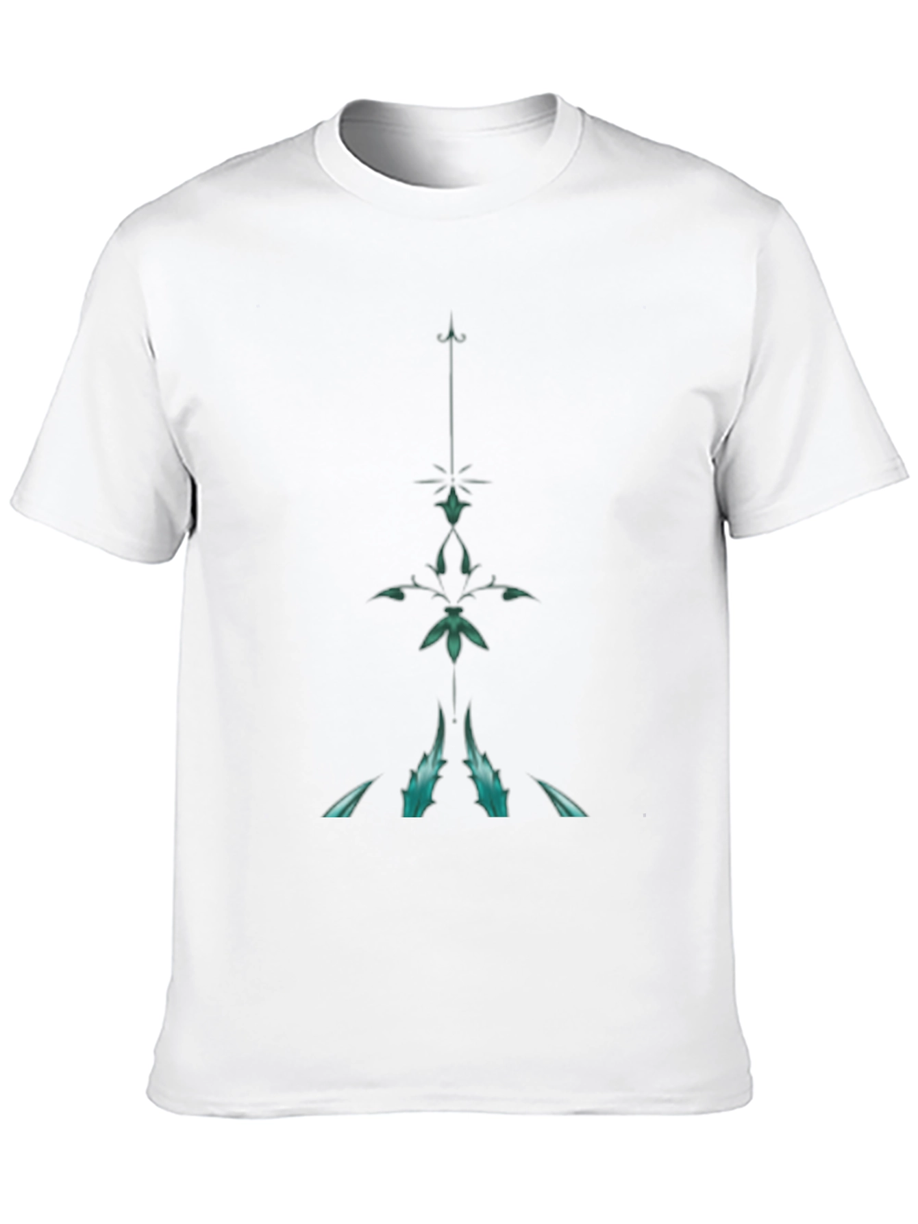 Mens Black T-Shirt with Abstract Teal Design