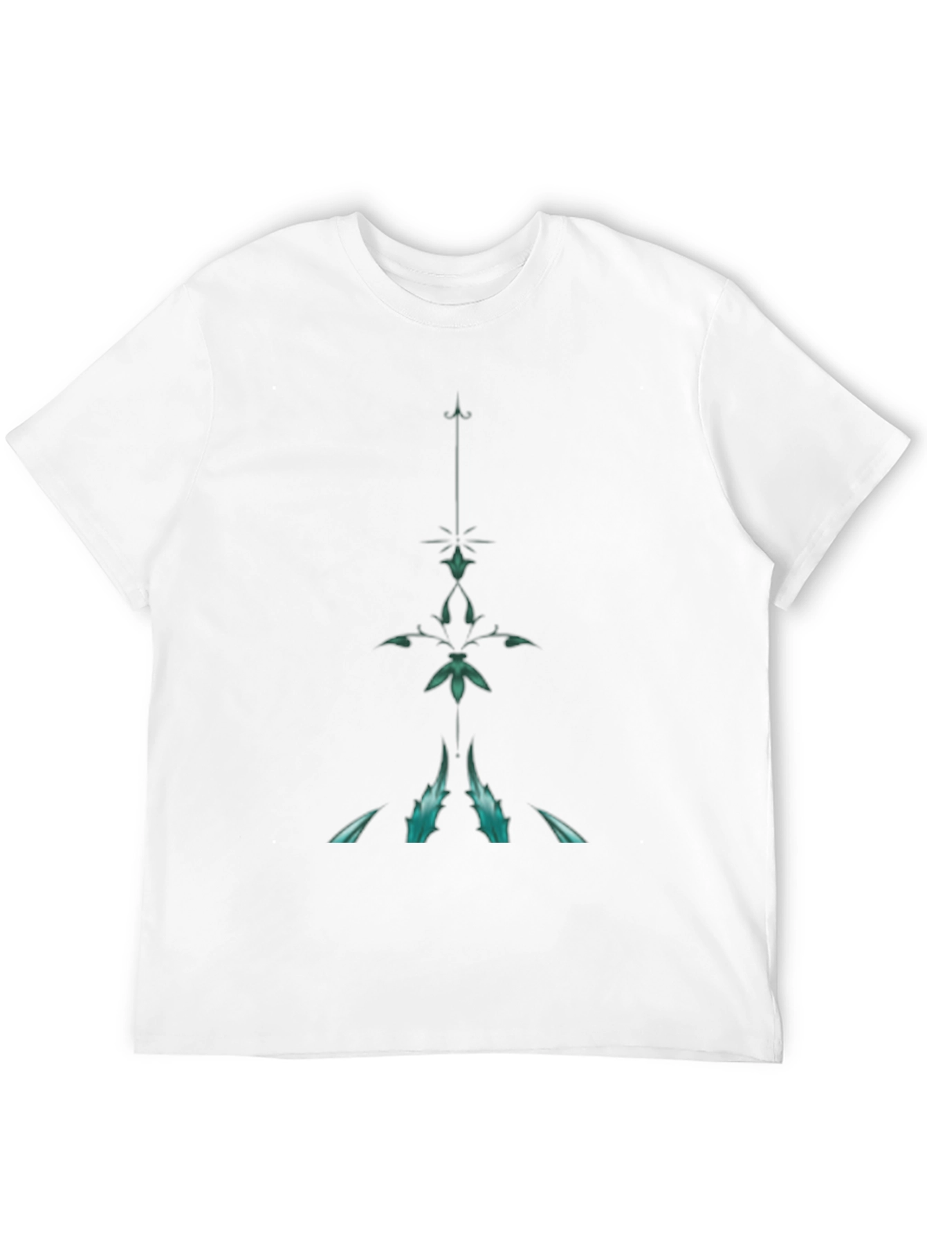 Mens Black T-Shirt with Abstract Teal Design