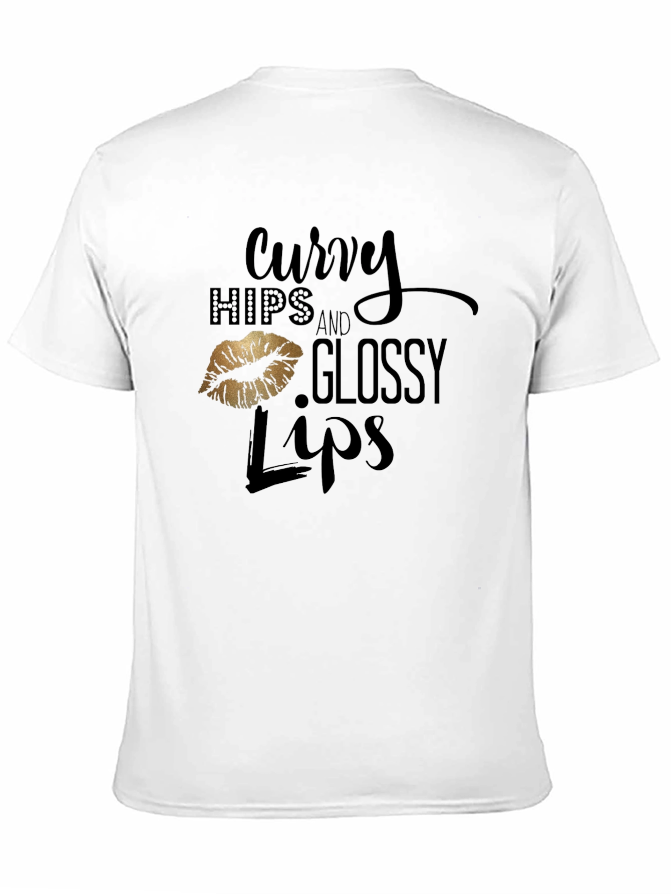 Curvy Hips & Glossy Lips Graphic Tee - Black