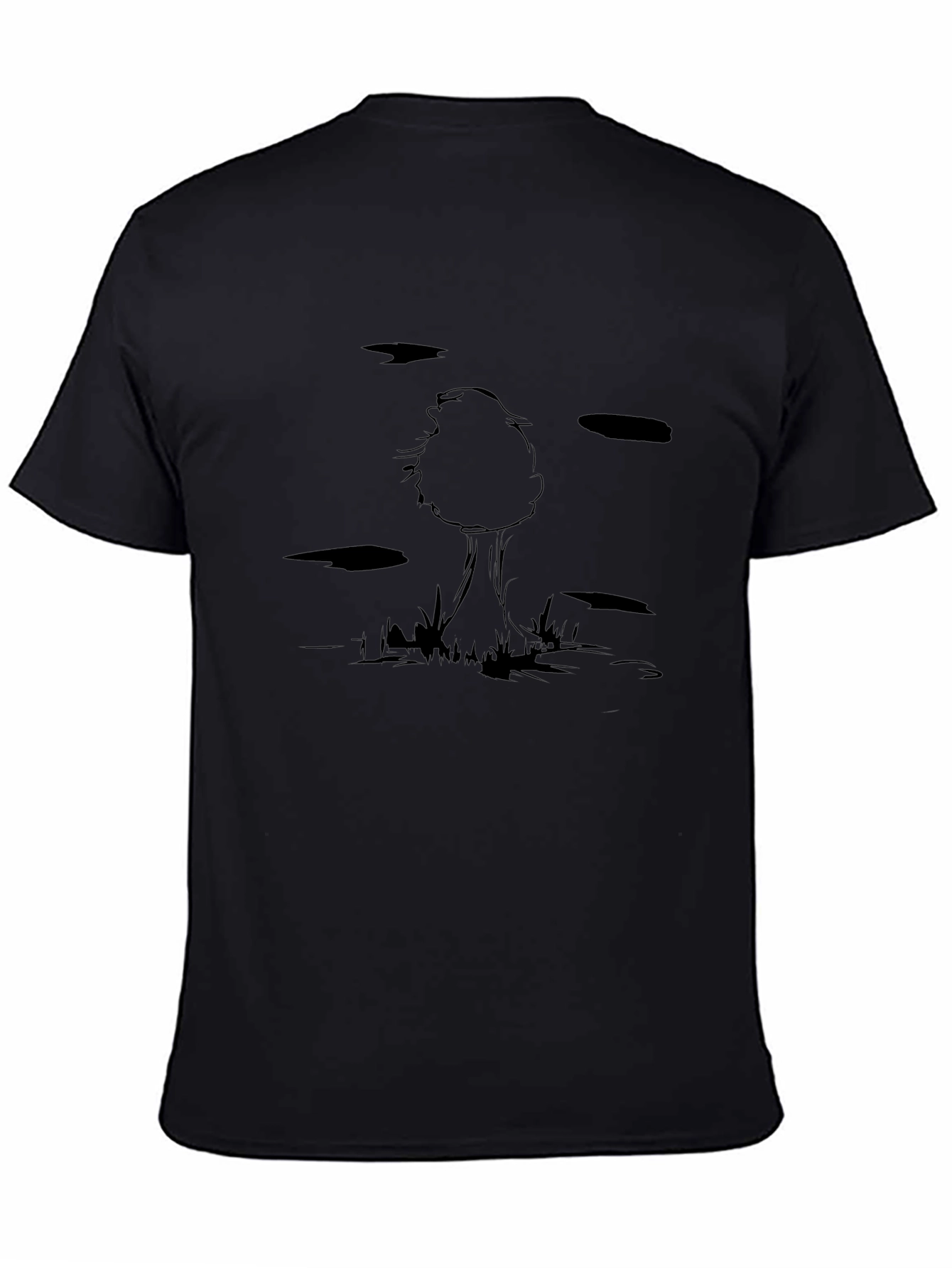 Graphic Tree Print Black T-Shirt