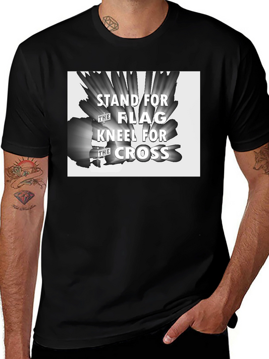Stand for the Flag Kneel for the Cross Black T-Shirt