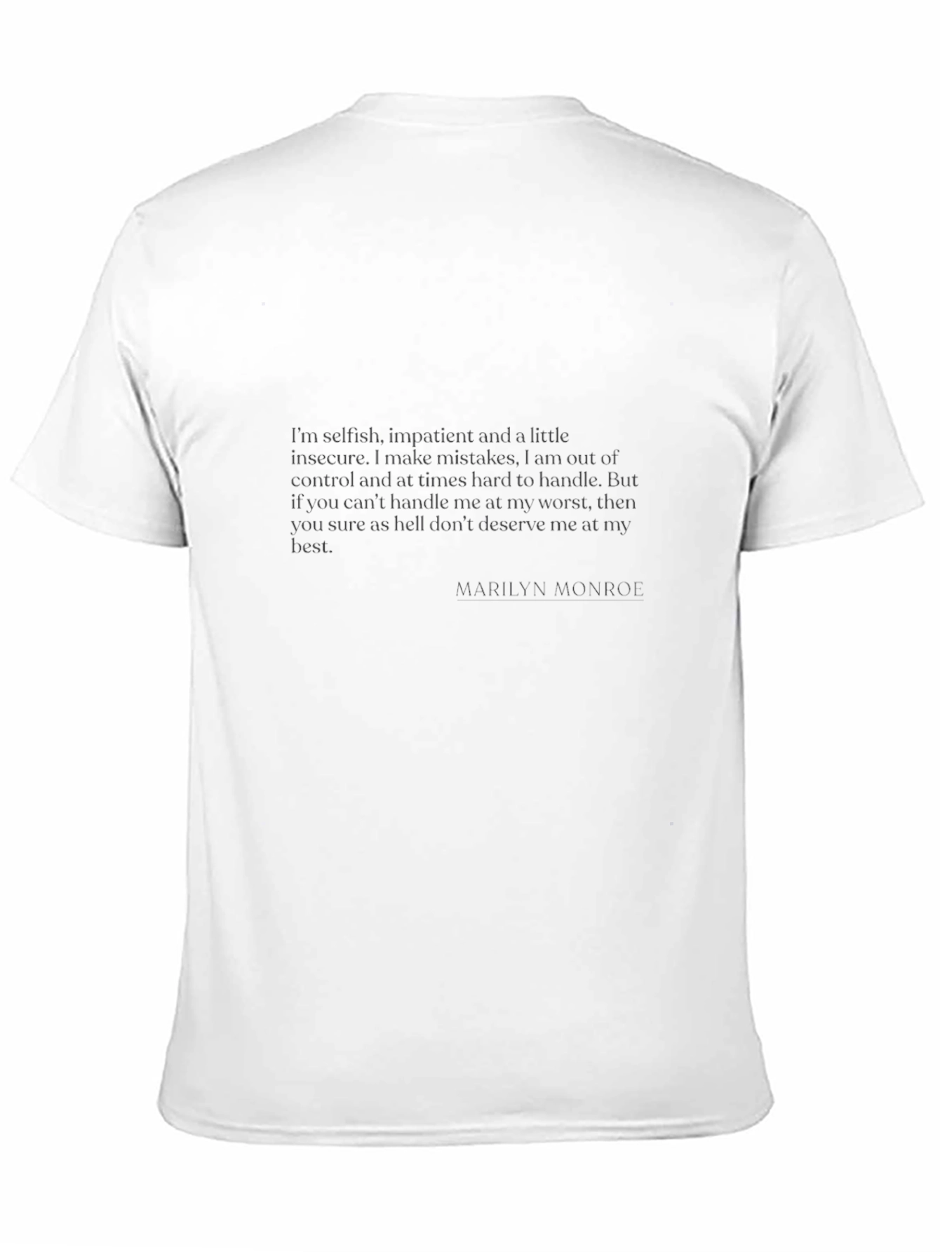 Marilyn Monroe Quote Black T-Shirt