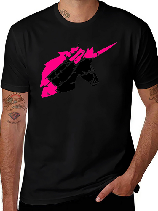 Unicorn Graphic T-Shirt - Black with Pink Design