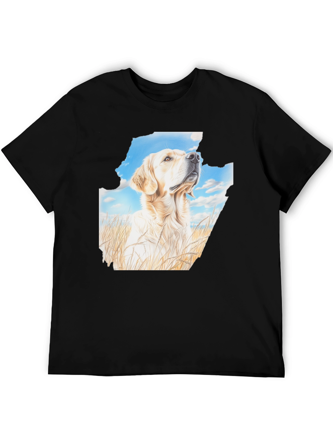 Golden Retriever T-Shirt - Sky & Grass