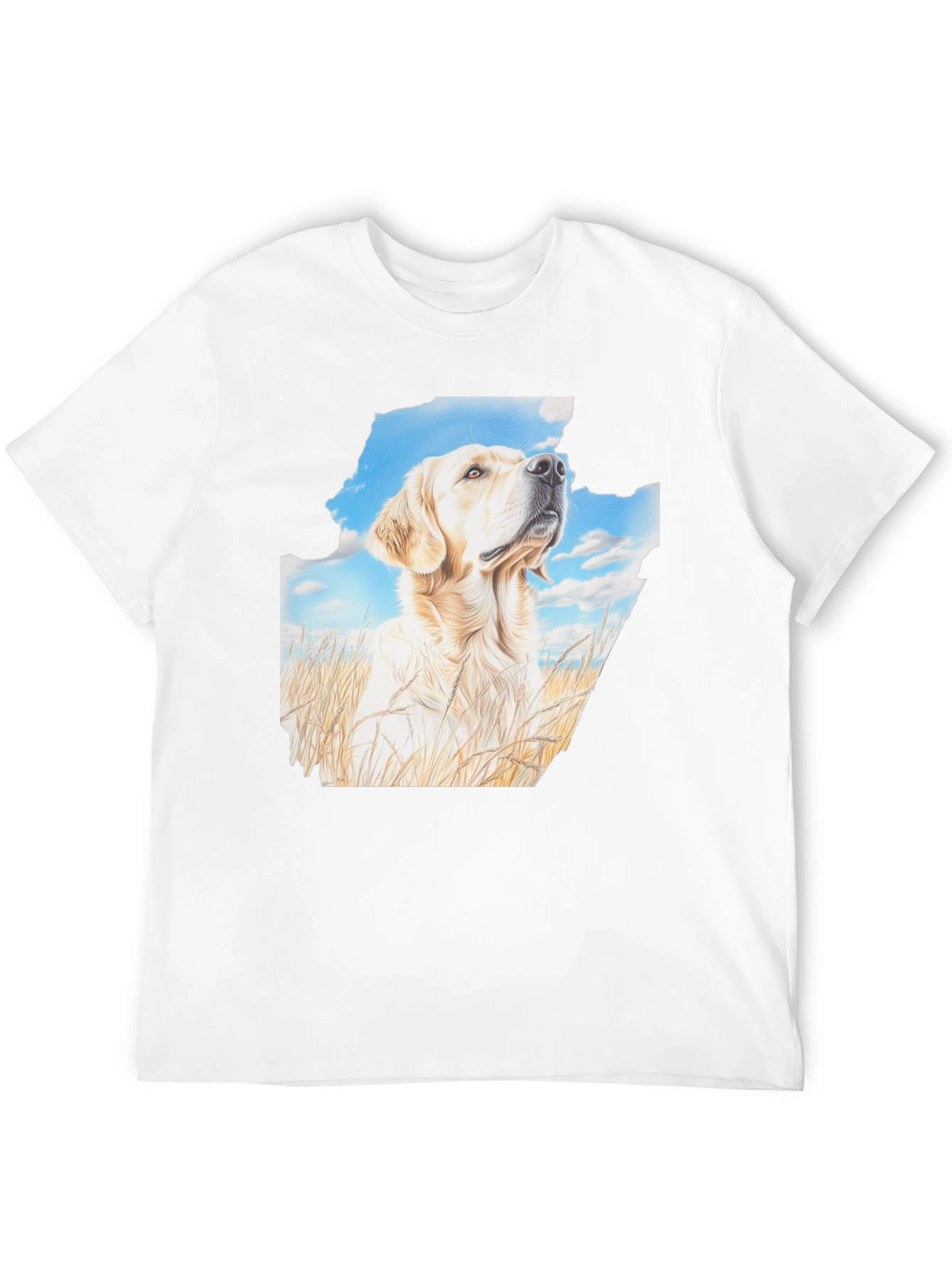 Golden Retriever T-Shirt - Sky & Grass