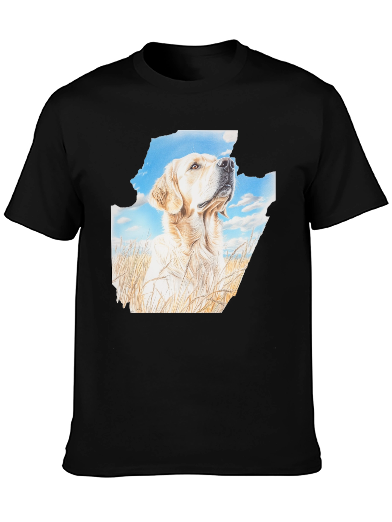 Golden Retriever T-Shirt - Sky & Grass