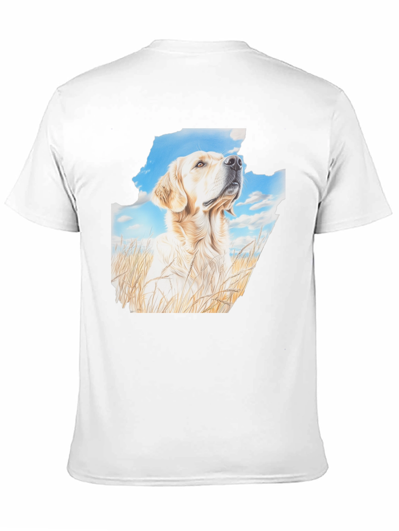 Golden Retriever T-Shirt - Sky & Grass