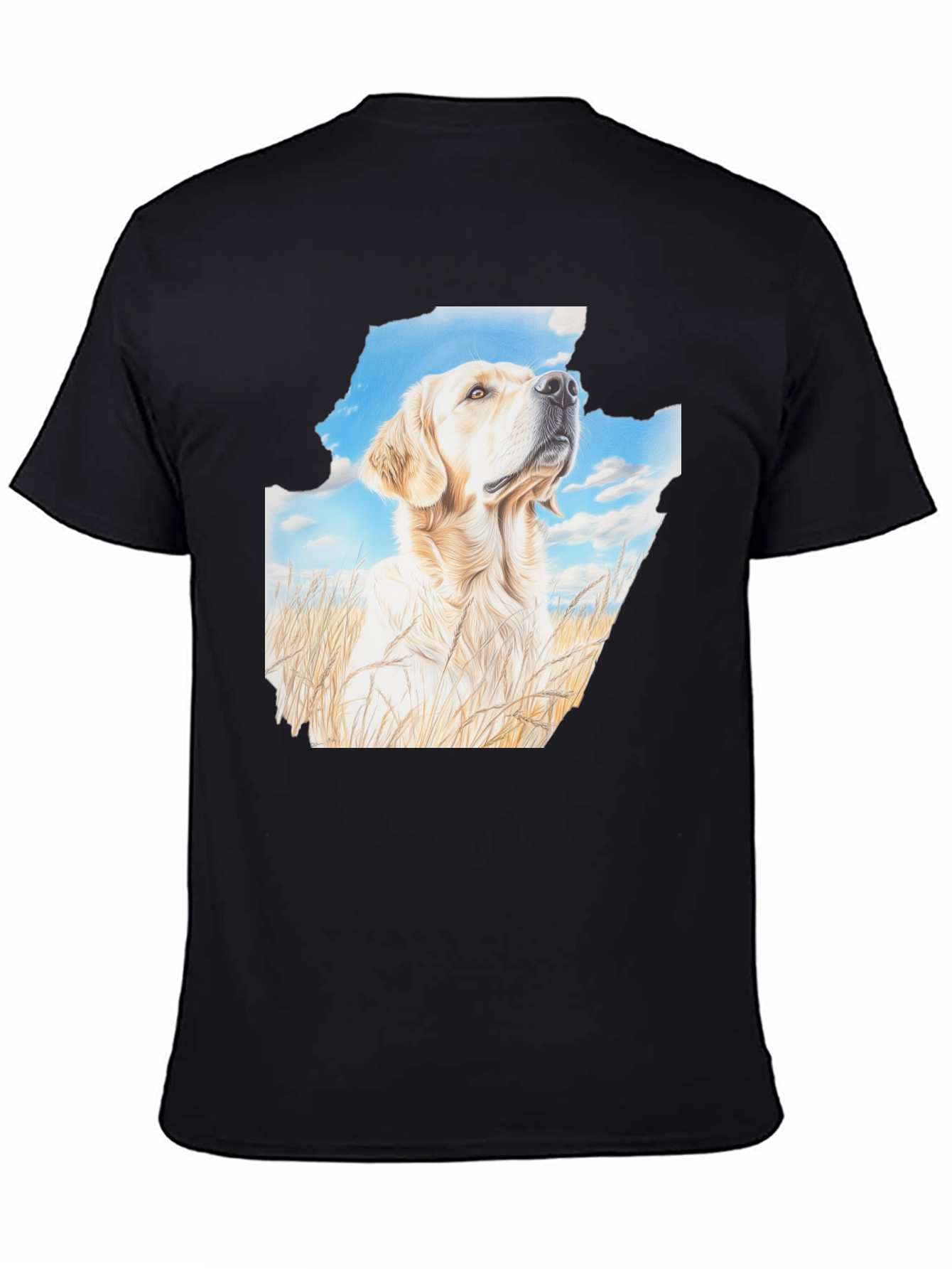 Golden Retriever T-Shirt - Sky & Grass
