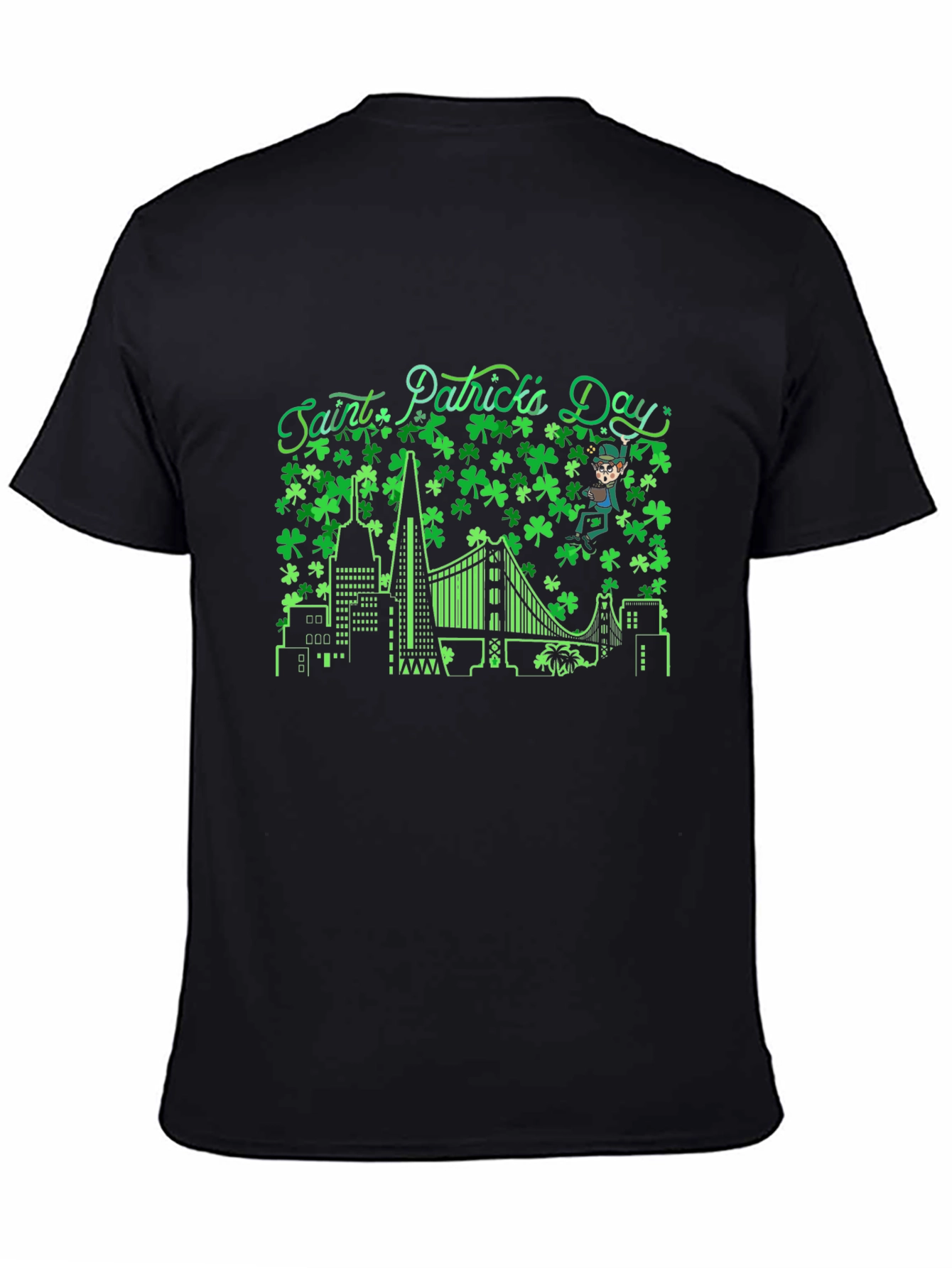 Saint Patricks Day Shamrock Cityscape T-Shirt