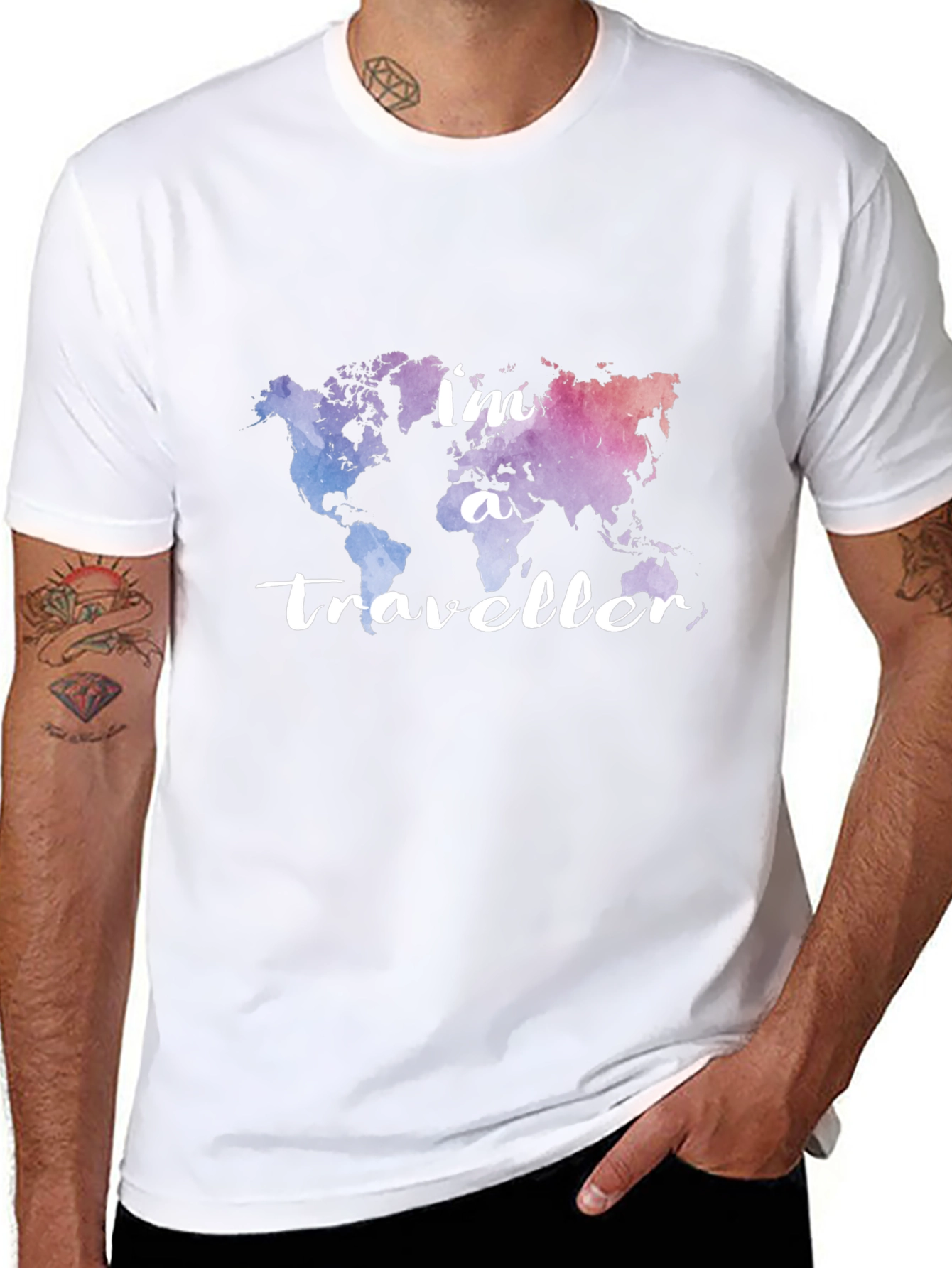Traveler World Map Graphic Tee