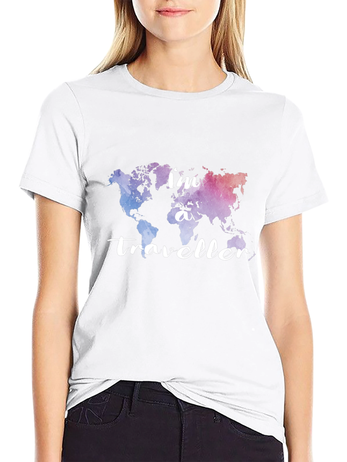 Traveler World Map Graphic Tee