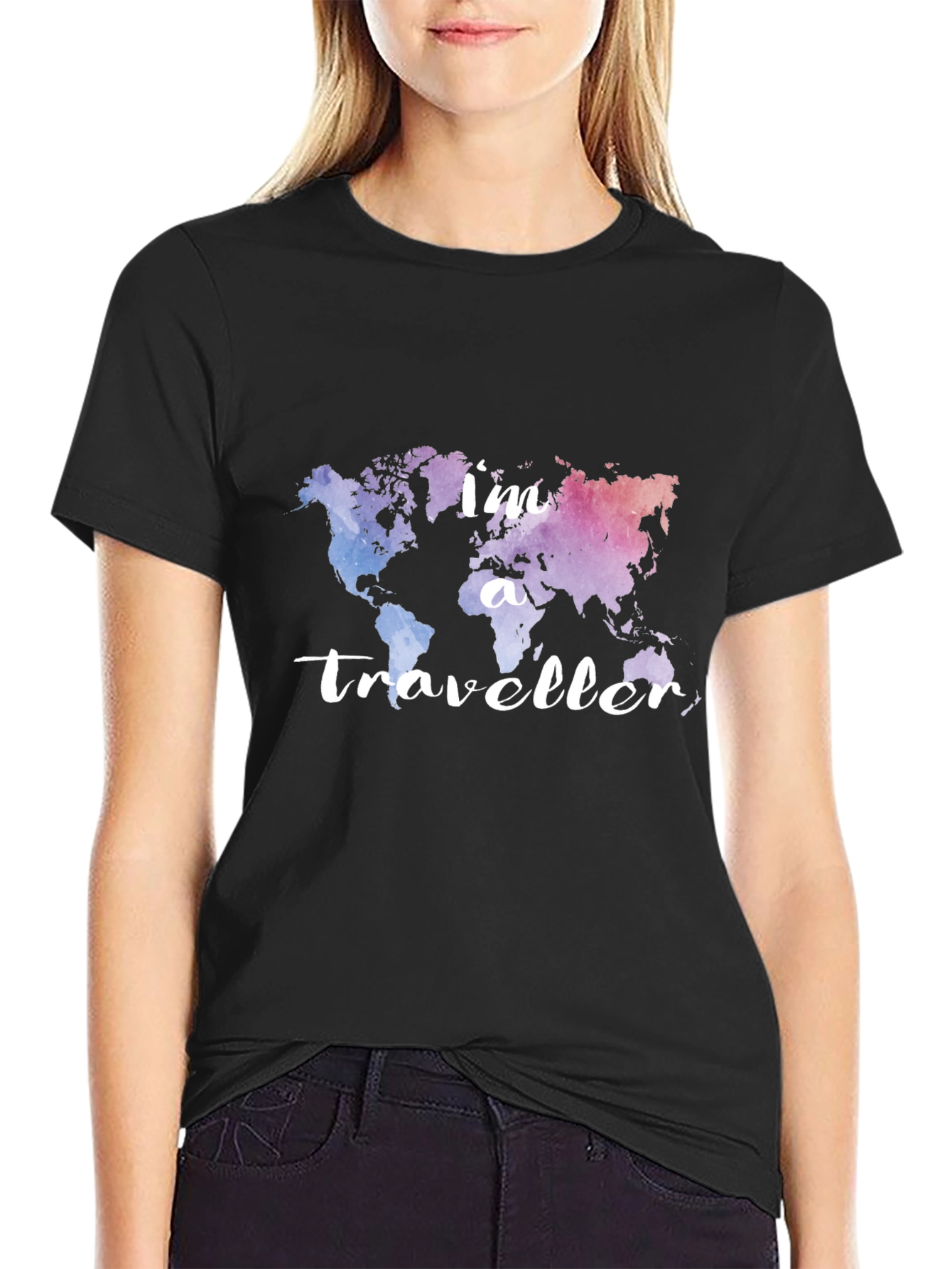 Traveler World Map Graphic Tee