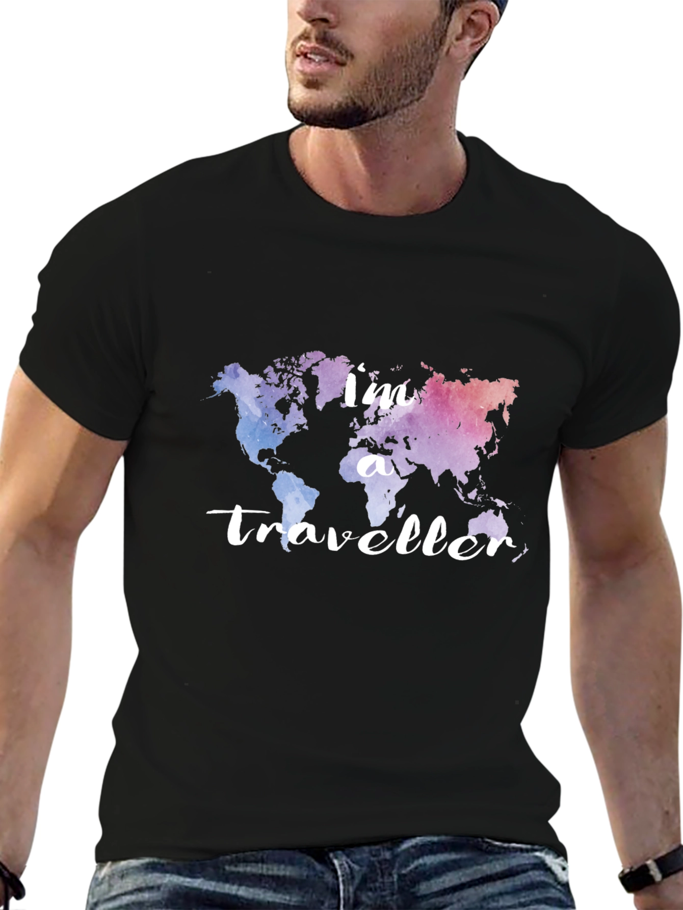 Traveler World Map Graphic Tee