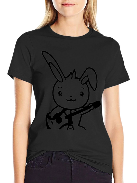 Black Bunny Guitarist Graphic Tee - Unisex