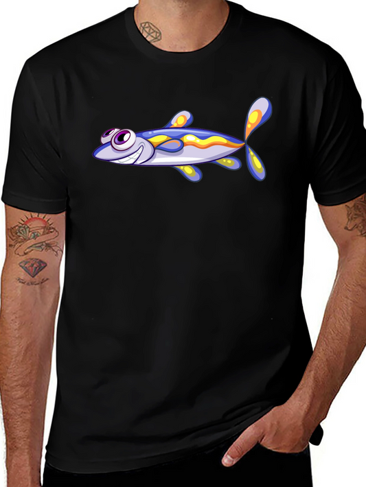 Cartoon Fish Graphic T-Shirt - Soft Cotton Blend