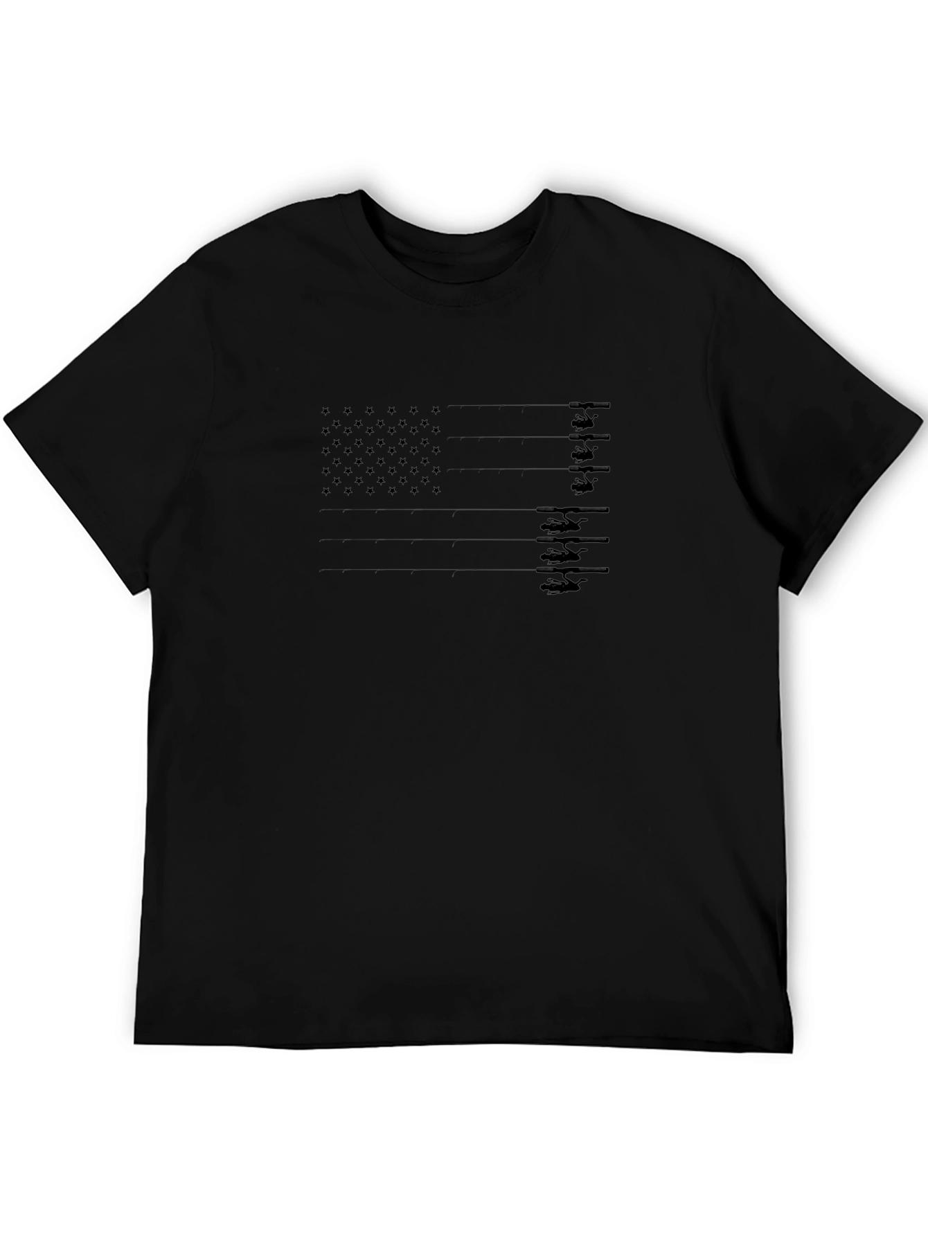 Black American Flag Kayak T-Shirt