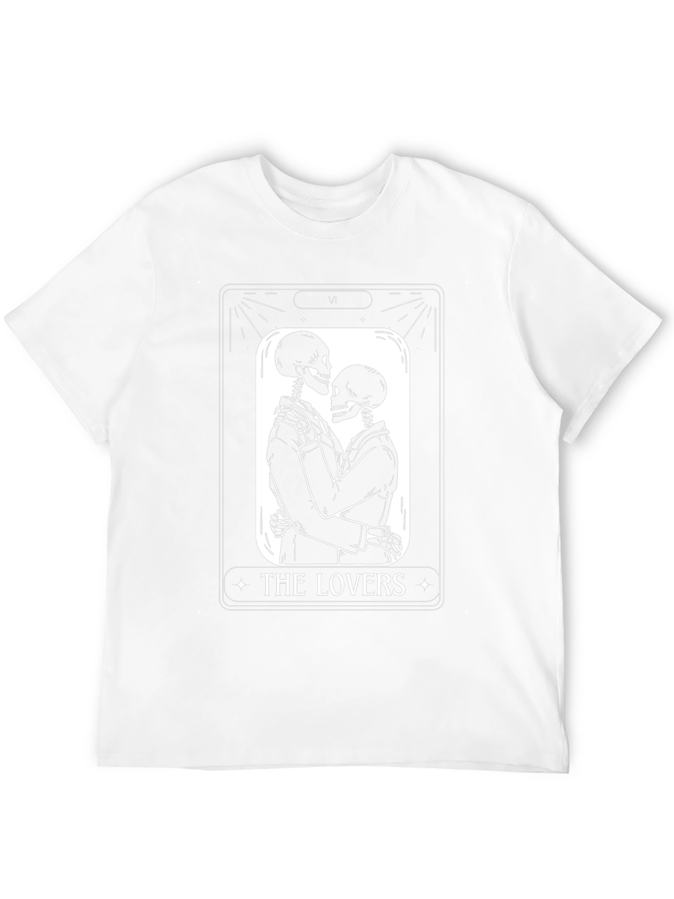 The Lovers Skeleton Tarot Card Graphic T-Shirt