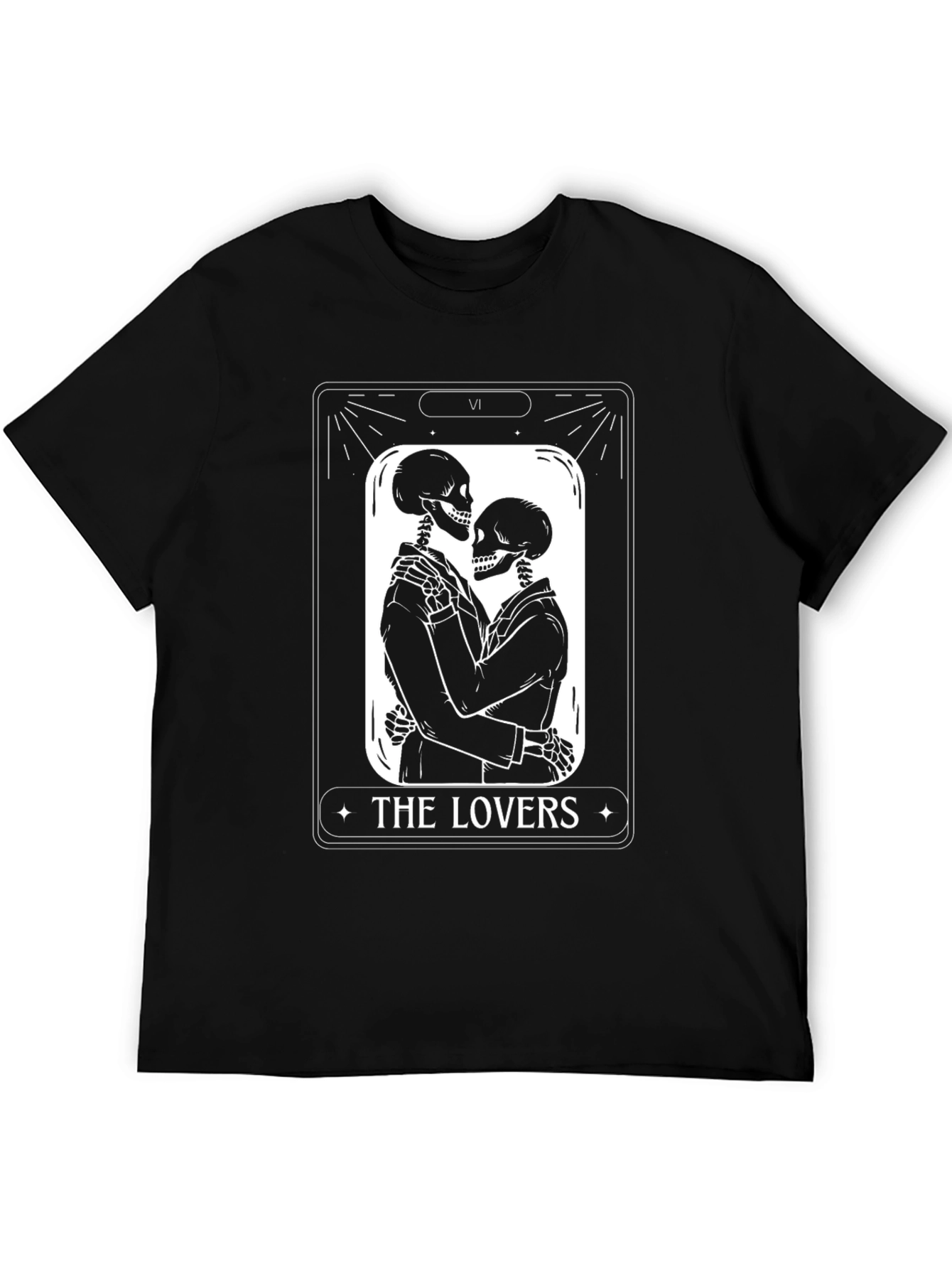 The Lovers Skeleton Tarot Card Graphic T-Shirt