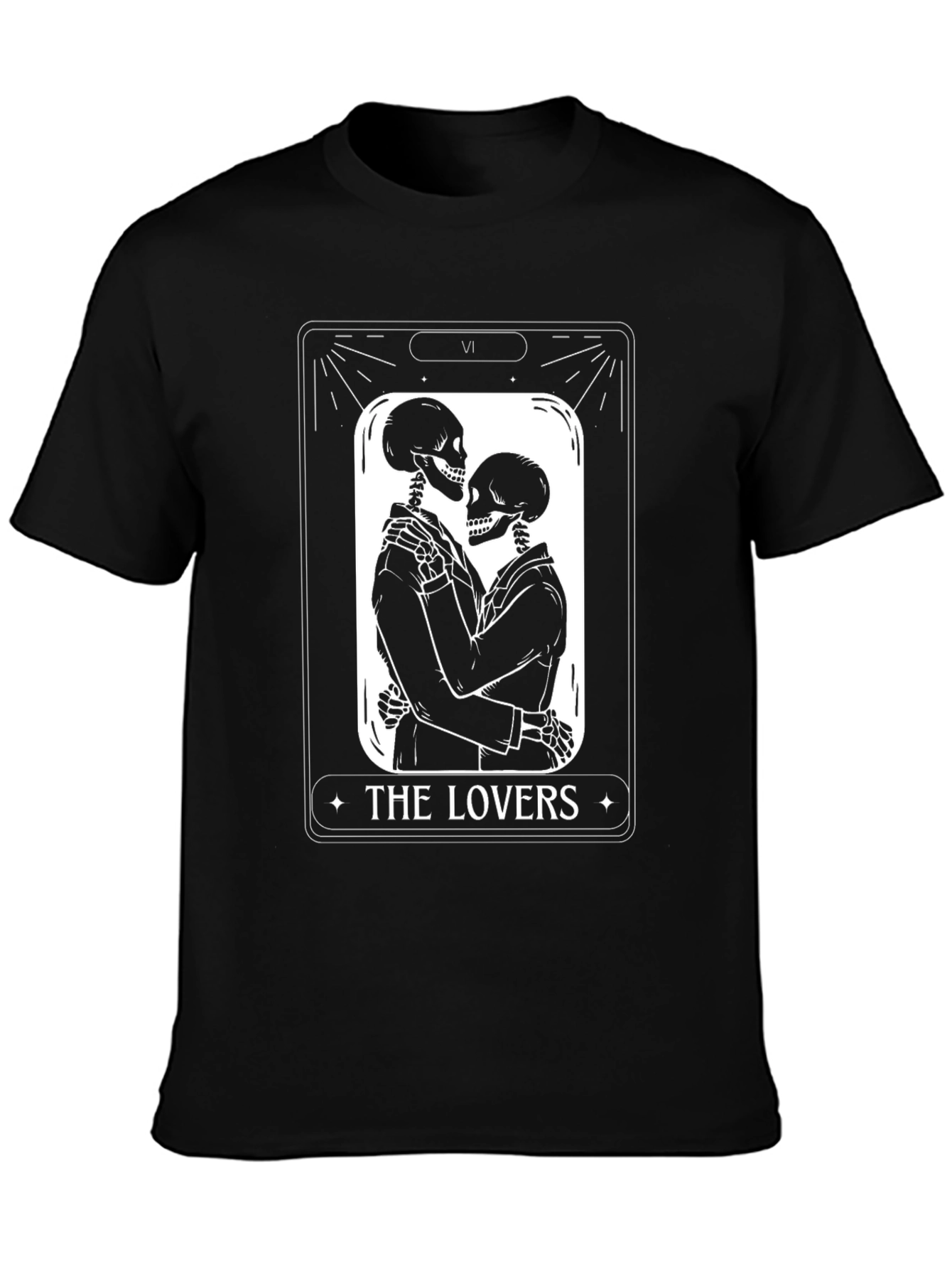 The Lovers Skeleton Tarot Card Graphic T-Shirt
