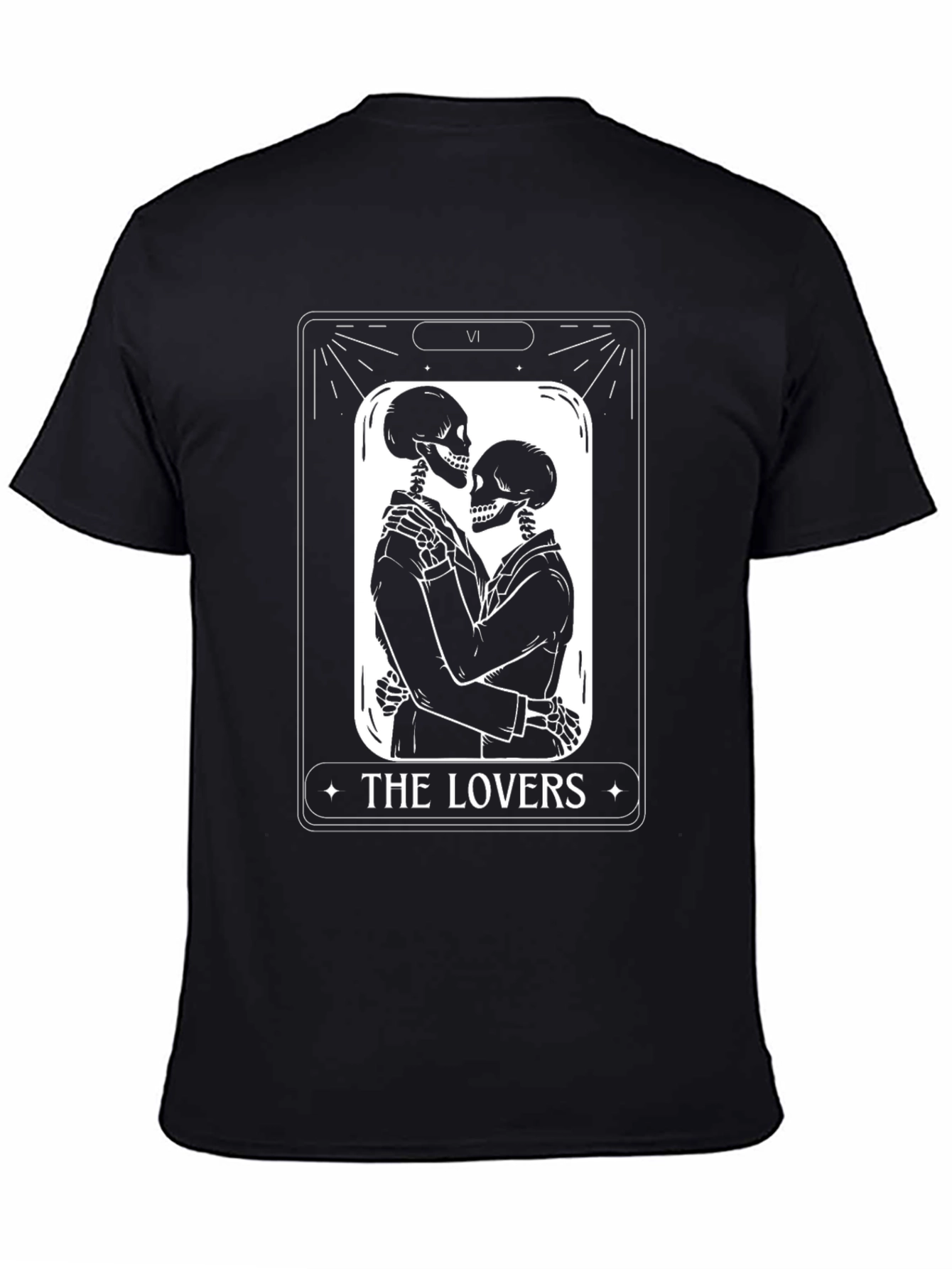 The Lovers Skeleton Tarot Card Graphic T-Shirt