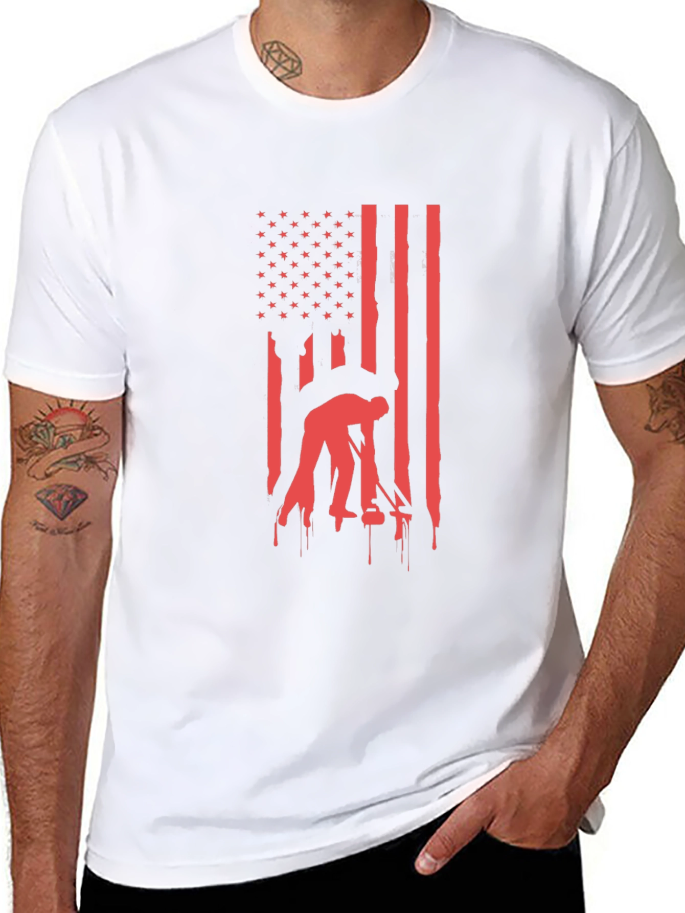 American Flag Welder T-Shirt - Patriotic Welding Tee