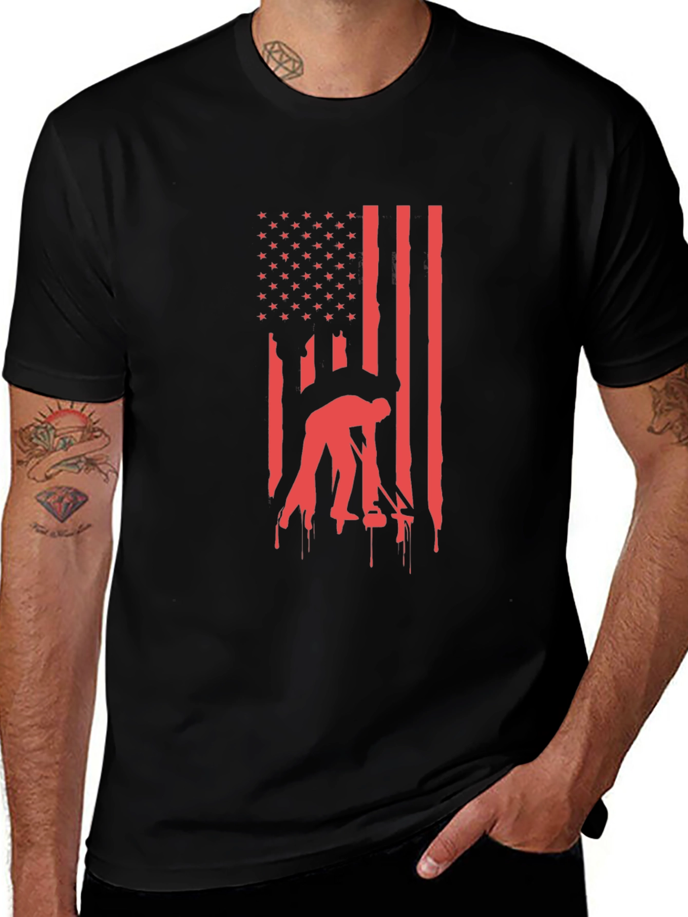 American Flag Welder T-Shirt - Patriotic Welding Tee