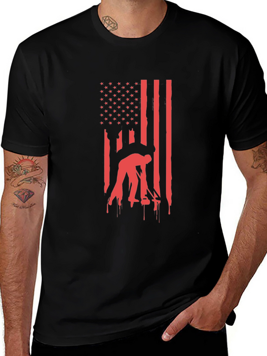 American Flag Welder T-Shirt - Patriotic Welding Tee