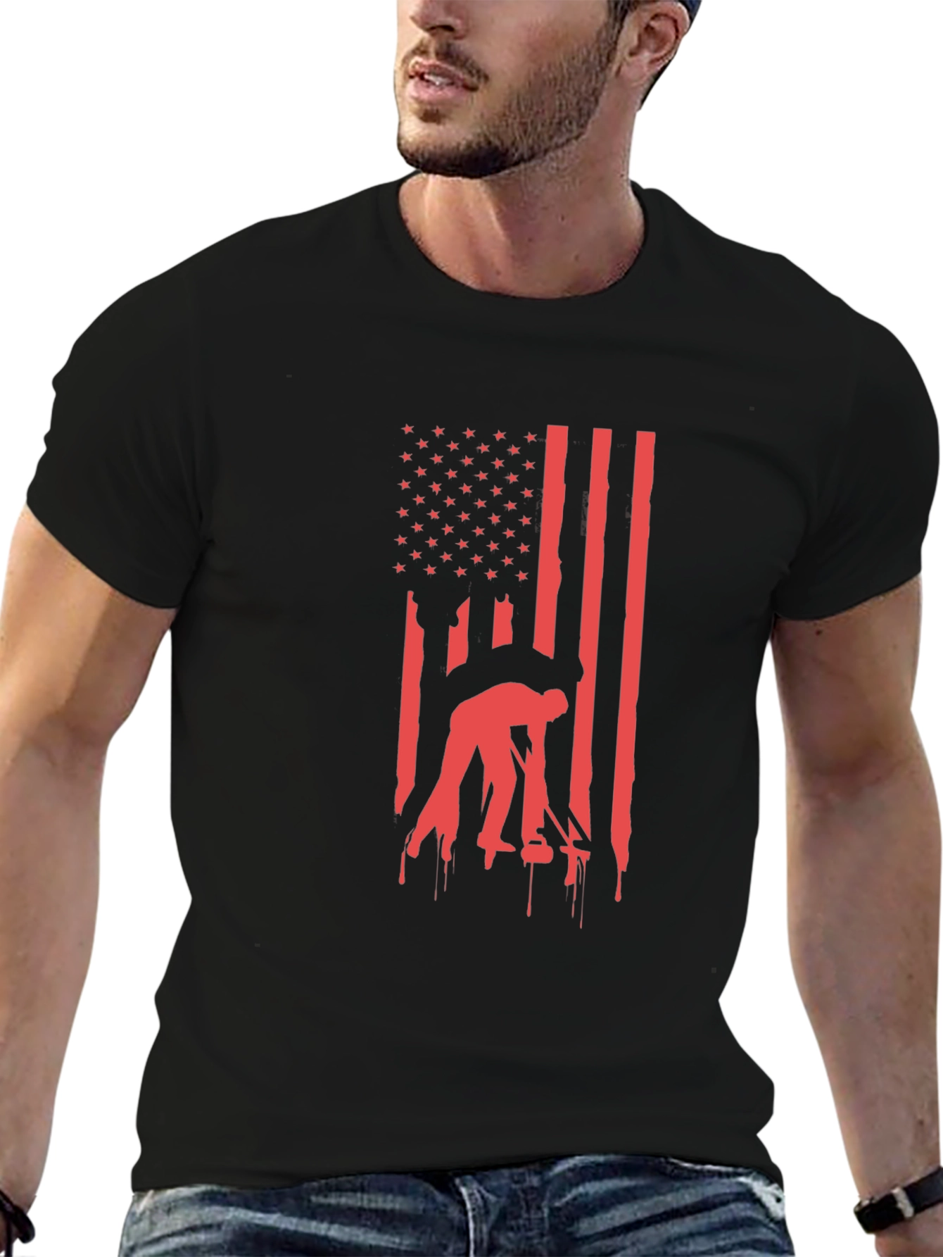 American Flag Welder T-Shirt - Patriotic Welding Tee