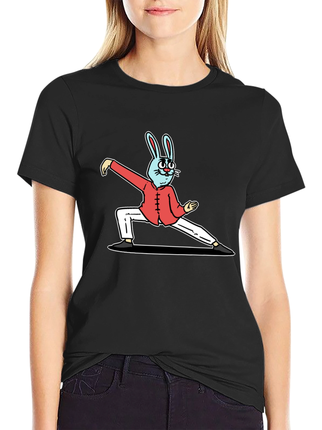 Kung Fu Rabbit Black T-Shirt
