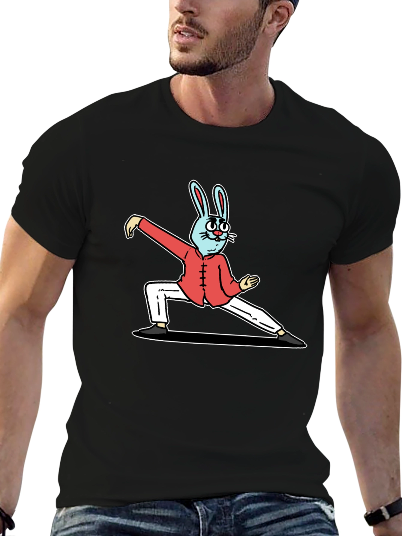 Kung Fu Rabbit Black T-Shirt