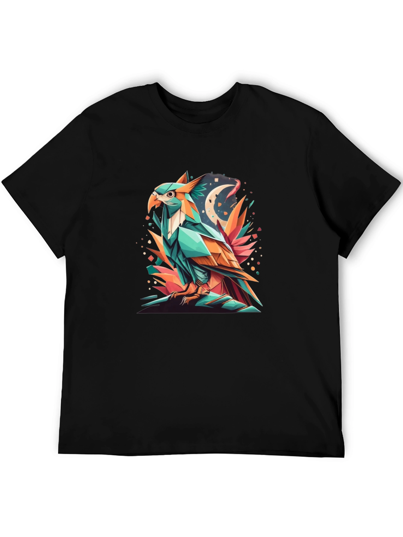 Geometric Eagle Graphic Tee - Modern Art Design