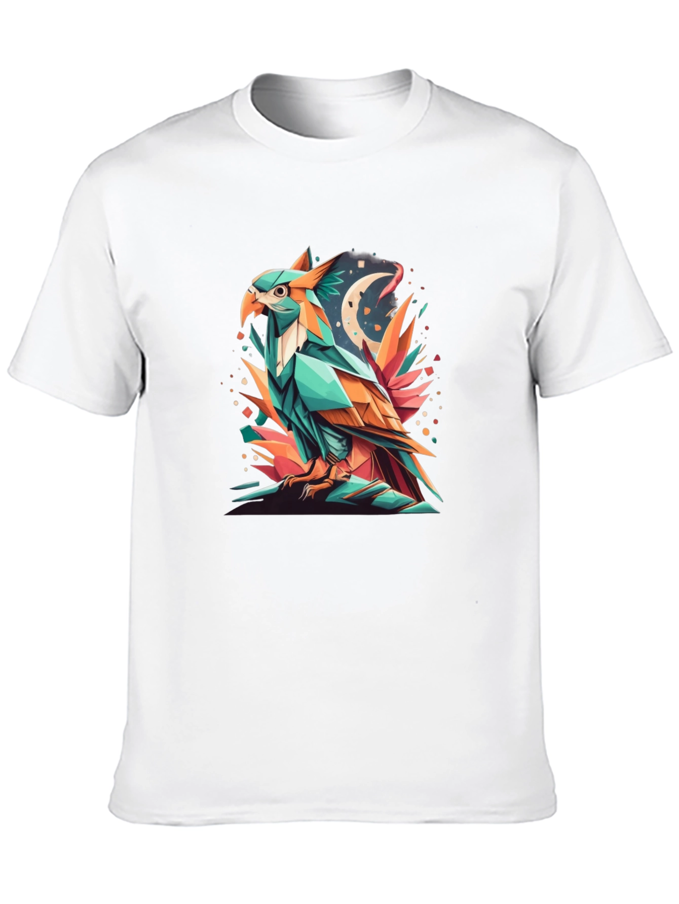 Geometric Eagle Graphic Tee - Modern Art Design