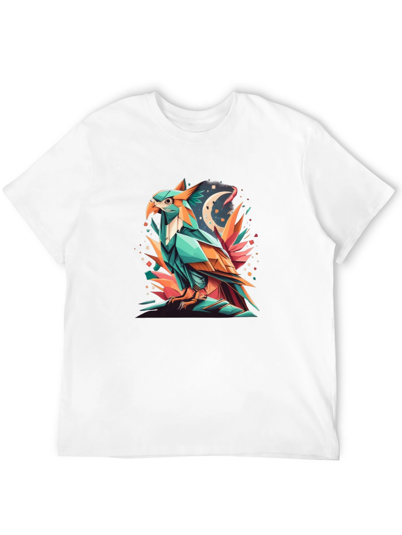 Geometric Eagle Graphic Tee - Modern Art Design
