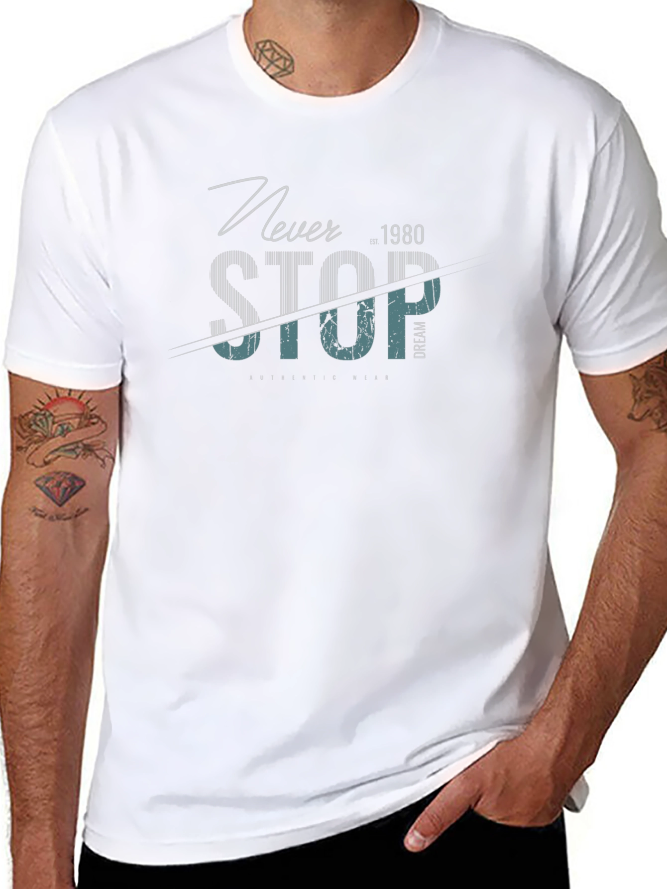 Never Stop Graphic T-Shirt - Black