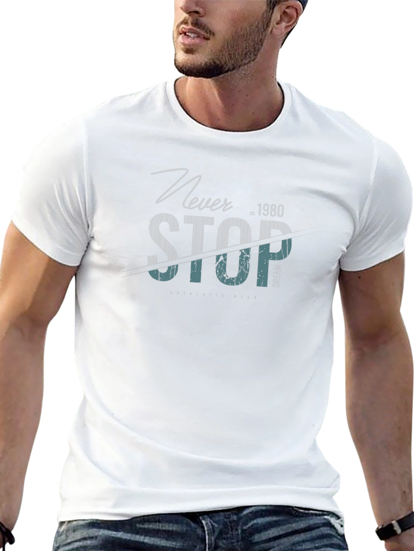 Never Stop Graphic T-Shirt - Black